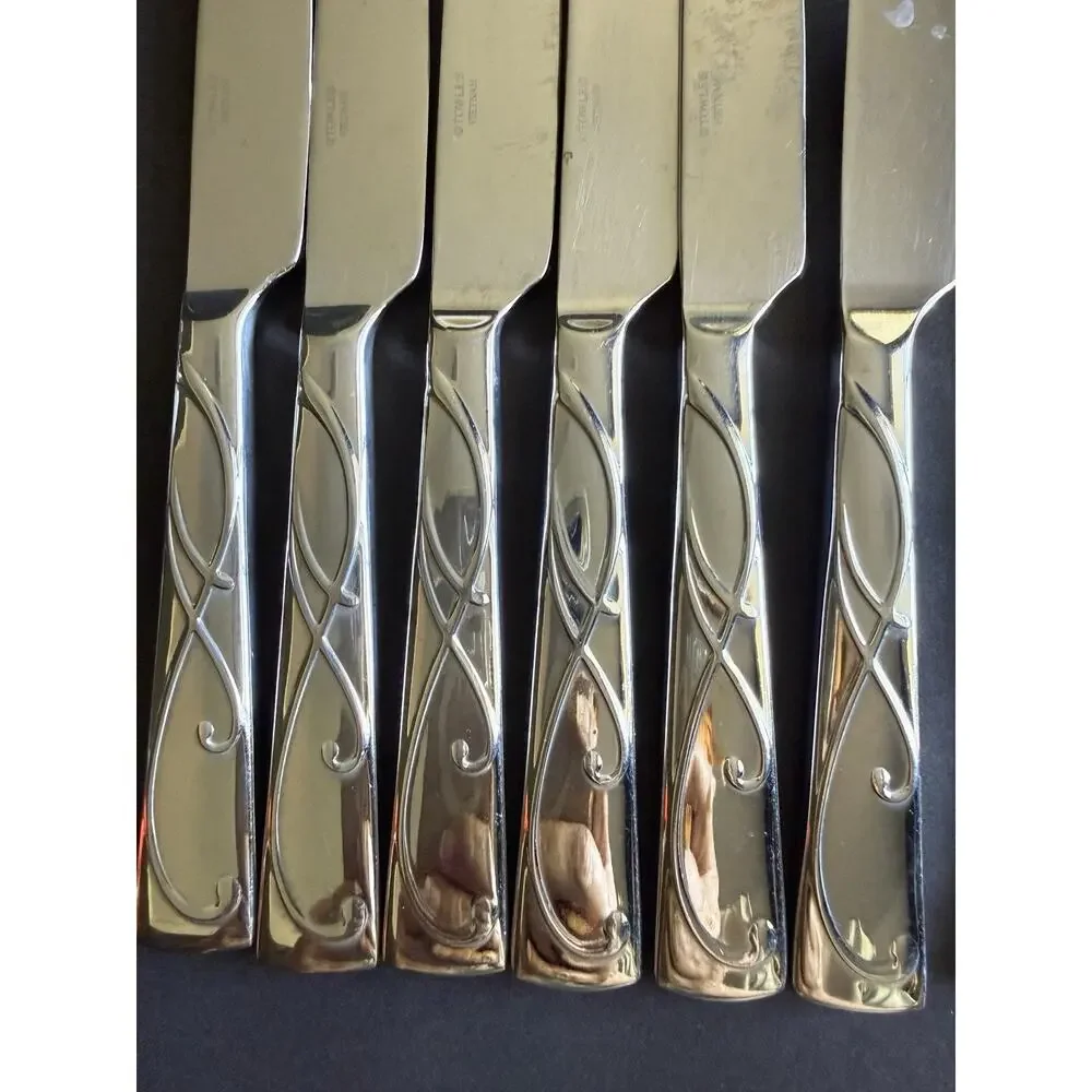 Towle 18/10 Stainless Arabesque Scroll Flatware 9 Pc Serving Lot